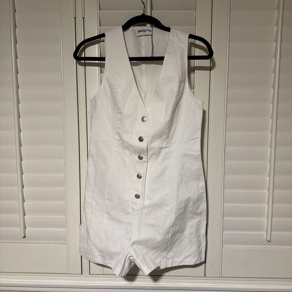 Princess Polly Women’s DAMICO ROMPER In WHITE Size US 4